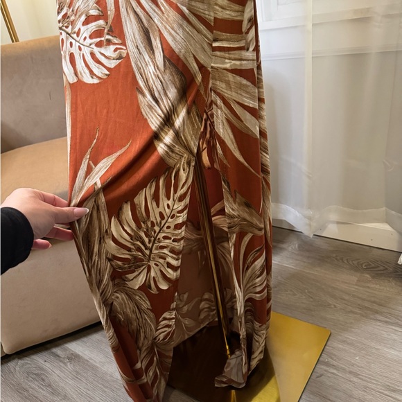 Windsor | Burnt Orange Tropical One Shoulder Cut Out Maxi Dress - Picture 6 of 10